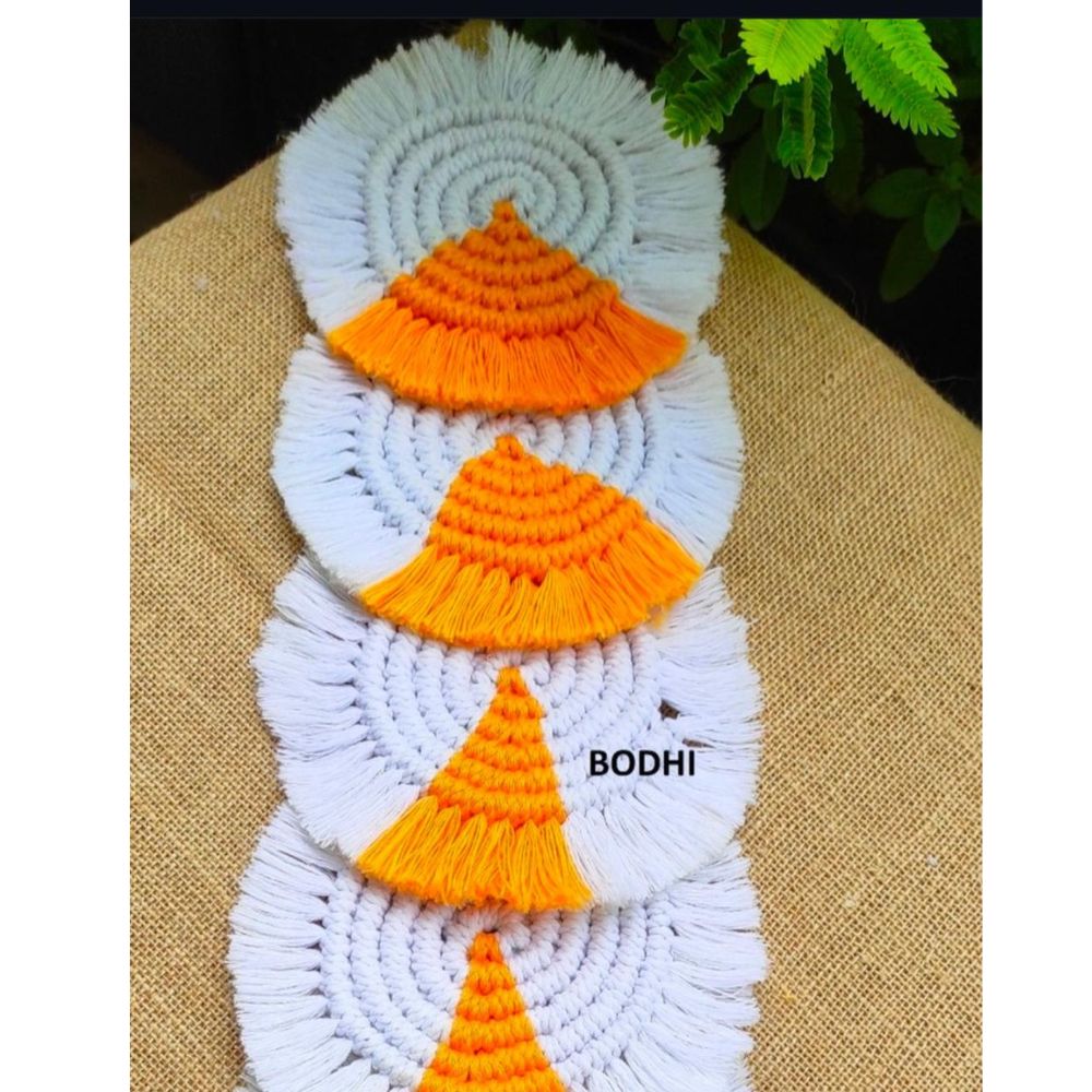 Handwoven Round Cotton Tea Coasters - Set of 6